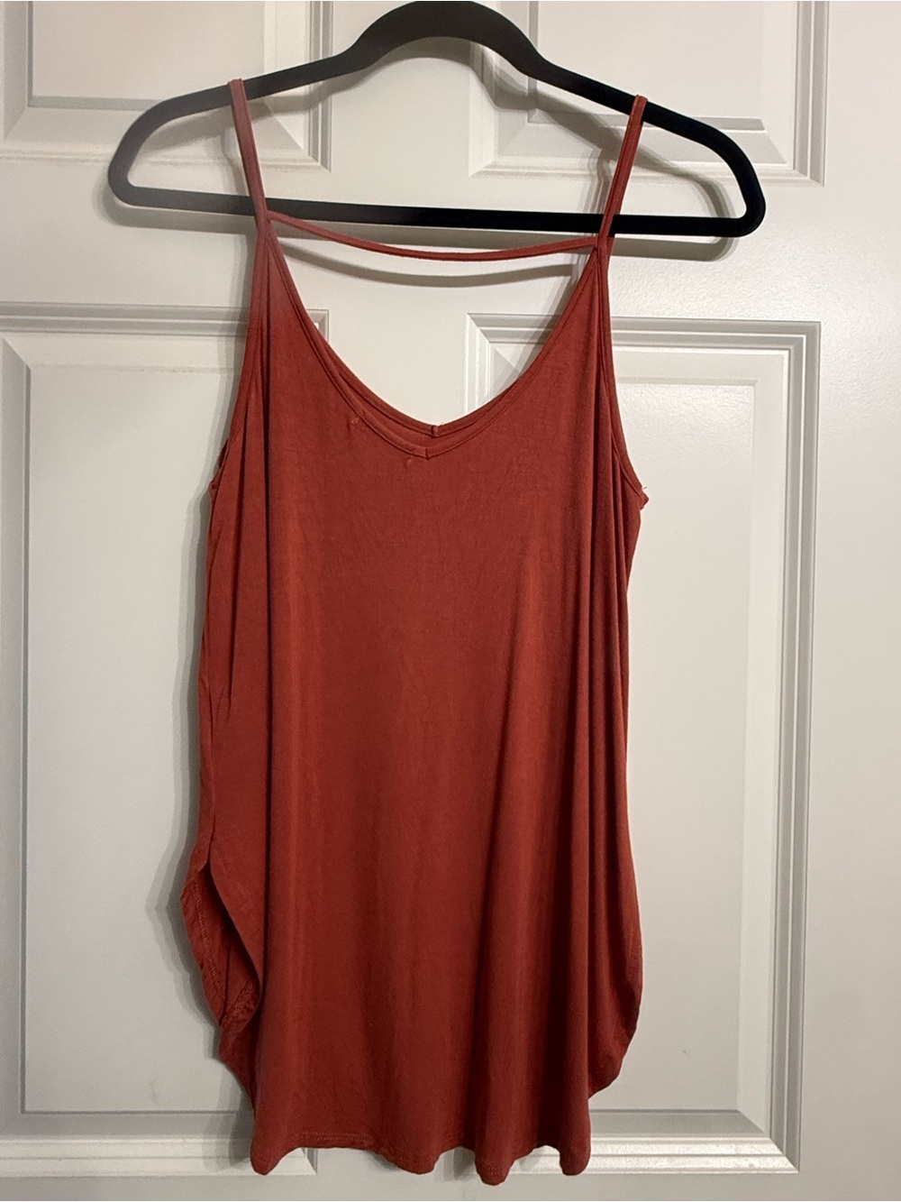Z Supply Rust Red Strappy V-Neck High-Low Tank Top Size Small